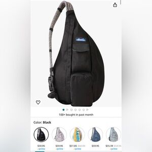 Kavu bag w adjustable strap. Two small pockets, zips each side for larger pocket